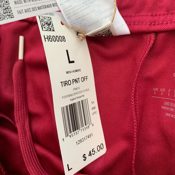 Adidas Men's Soccer Burgundy Tiro Track Pants Regular Tapered Leg Size L - Picture 3 of 16